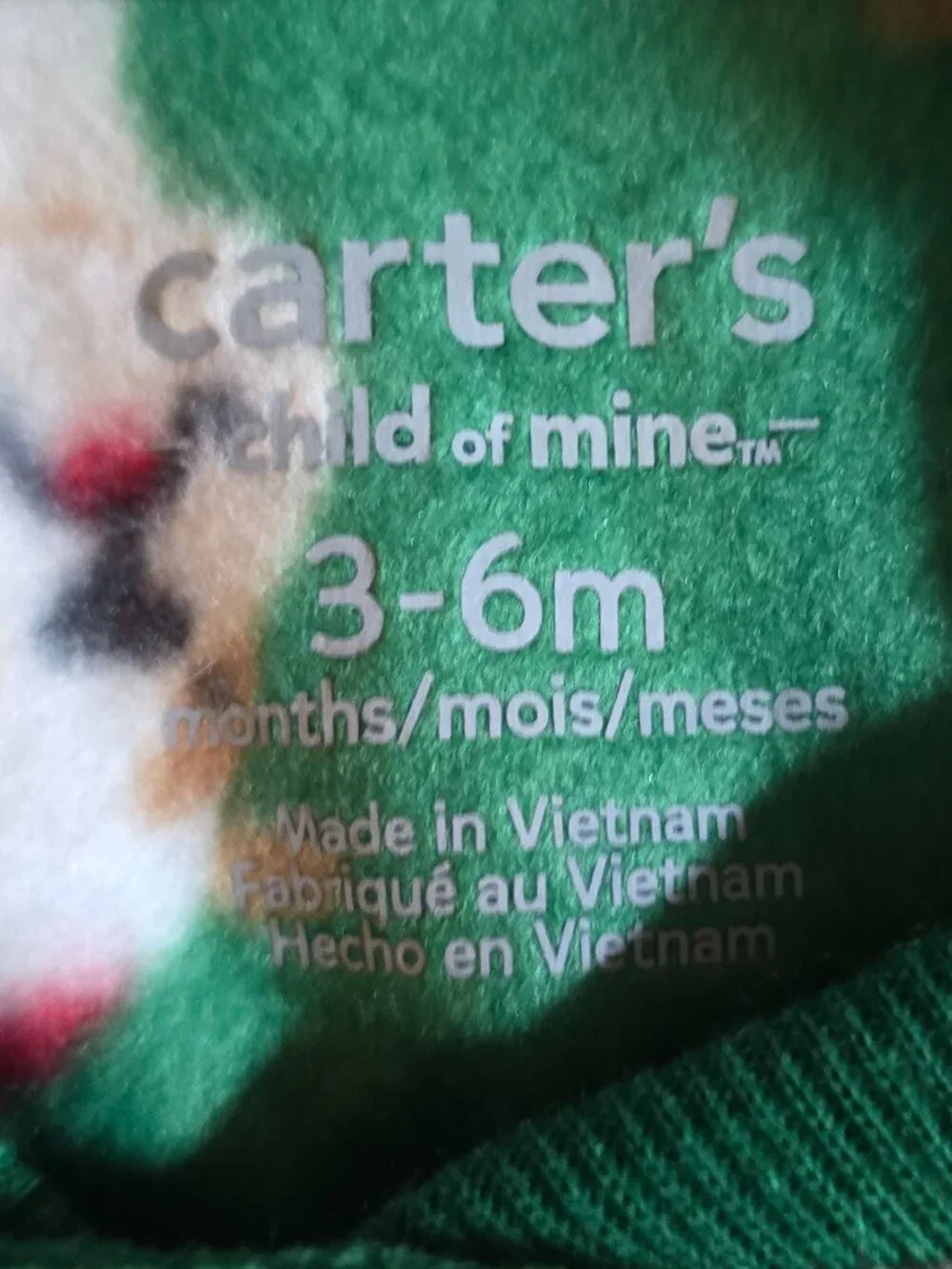 Carter’s Bulldog Christmas Footie Pajamas 3-6M Green Holiday Sleeper Baby